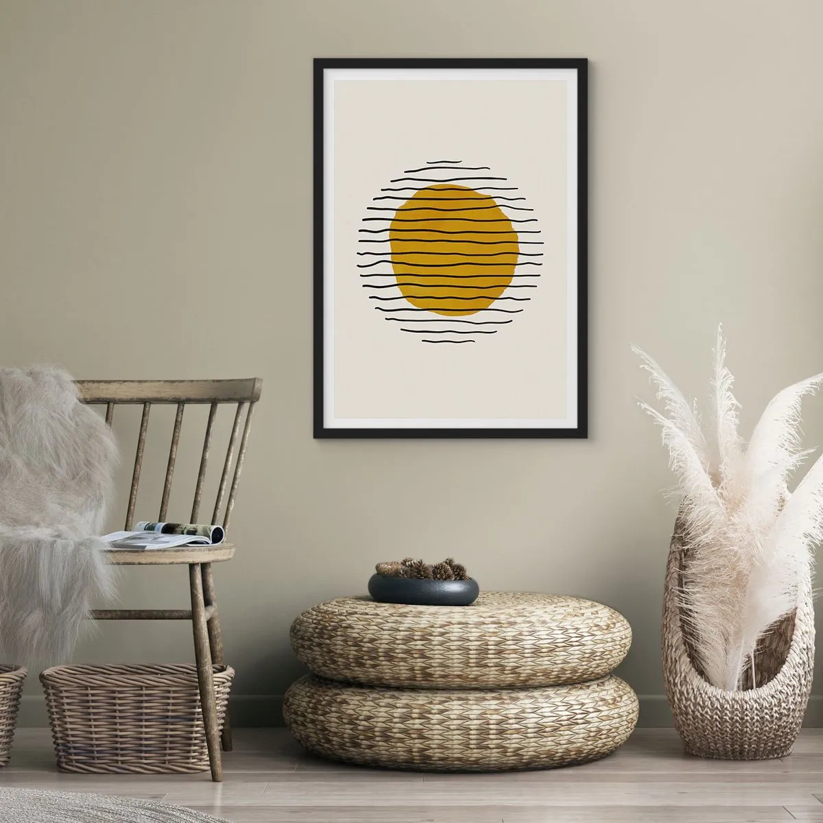 Poster in einem schwarzem Rahmen - Abstraktion, die vor Hitze zittert - 30x40 cm