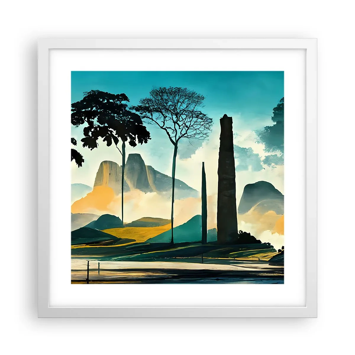 Poster in einem weißen Rahmen - Immer höher und höher - 40x40 cm