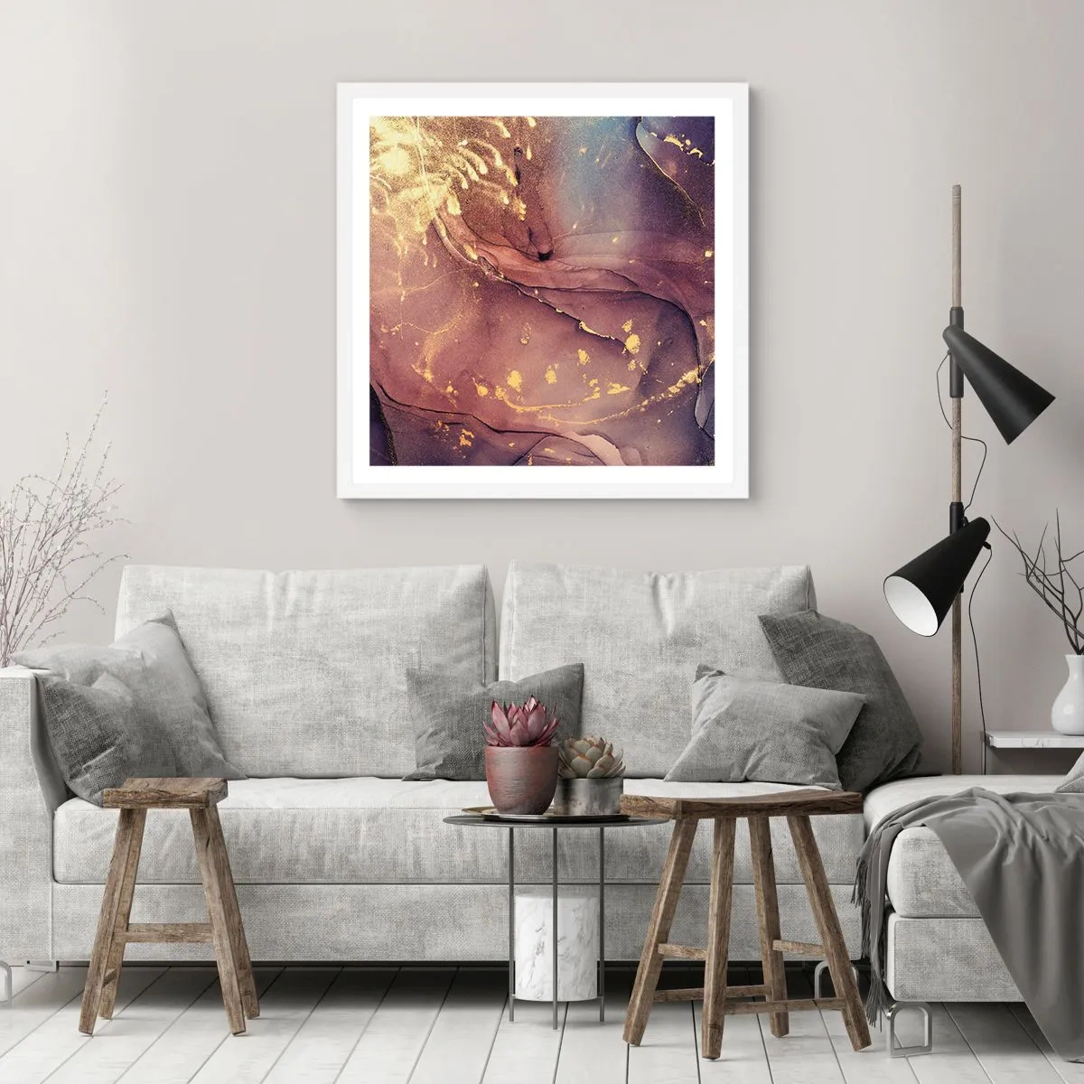 Poster in einem weißen Rahmen - Materie und Geist - 40x40 cm