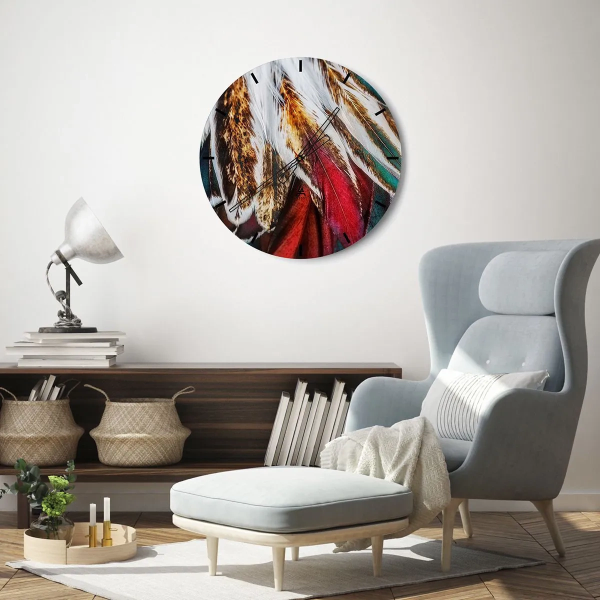 Wanduhr - Glasuhr - Geheimnisse des Fliegens - 30x30 cm