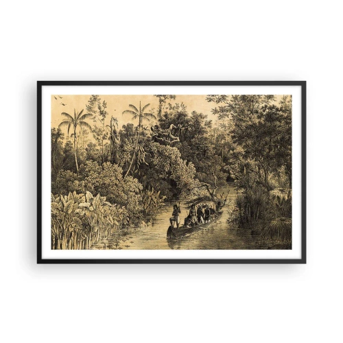 Poster in einem schwarzem Rahmen - Expedition zur Quelle - 91x61 cm