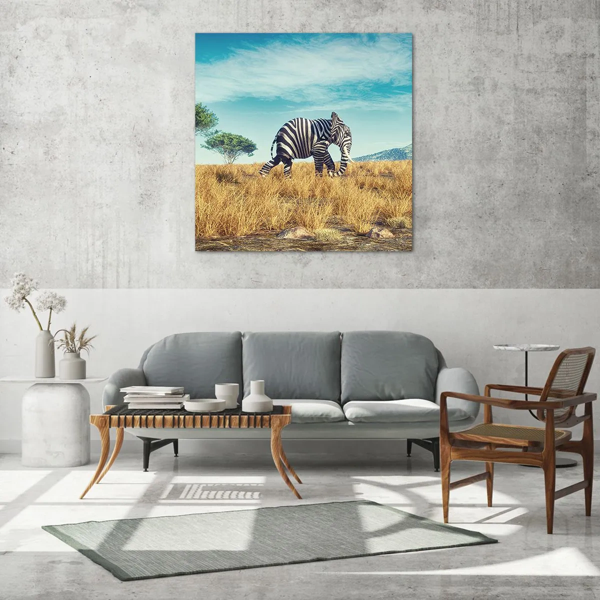 Glasbild - Bild auf glas - Grau ist nicht mehr in Mode - 70x70 cm