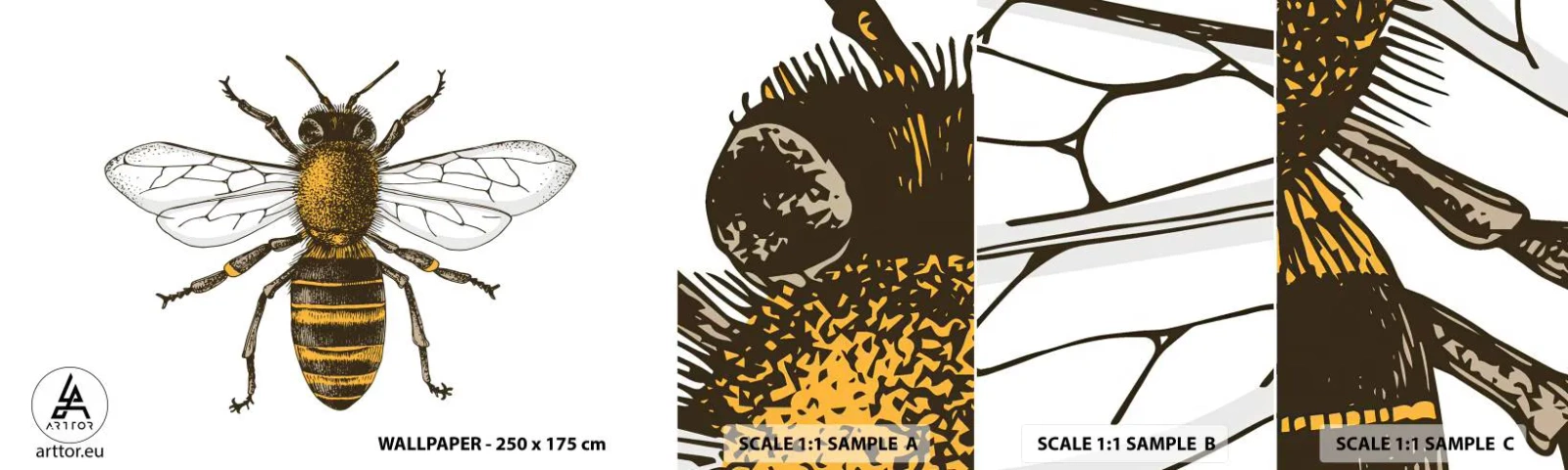 Fototapetenmuster Standard Eco - Schön und gut - Biene, Insekt, Natur - 100x30 cm