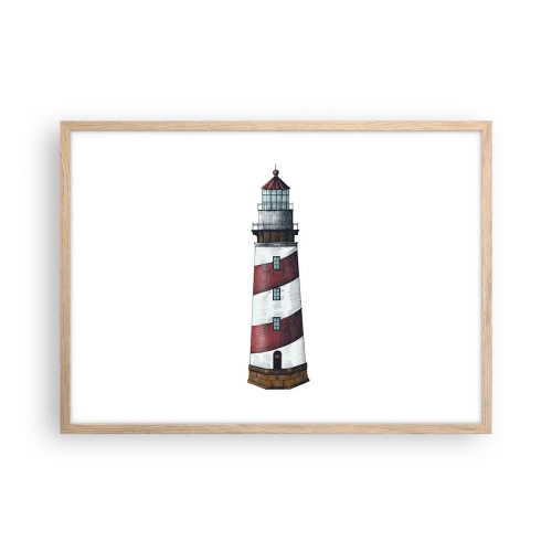 Poster in einem Rahmen aus heller Eiche - Immer auf der Hut - 70x50 cm