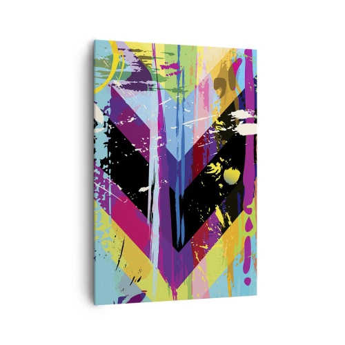 Bild auf Leinwand - Leinwandbild - Abstraktes Muster mit bunten geometrischen Formen - 70x100cm - Von oben nach unten - Moderne Wanddekoration für Wohnzimmer und Schlafzimmer ARTTOR