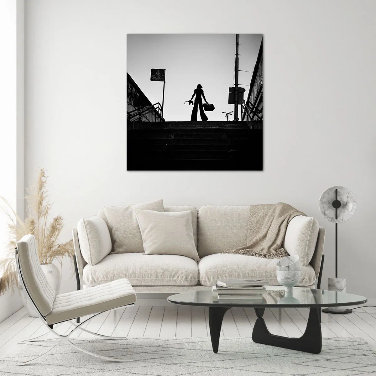 Glasbild - Bild auf glas - Städtisches Wandern - 40x40 cm