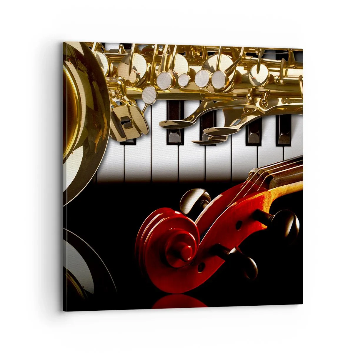 Bild auf Leinwand - Leinwandbild - Blech, Holz und Elfenbein - 70x70 cm