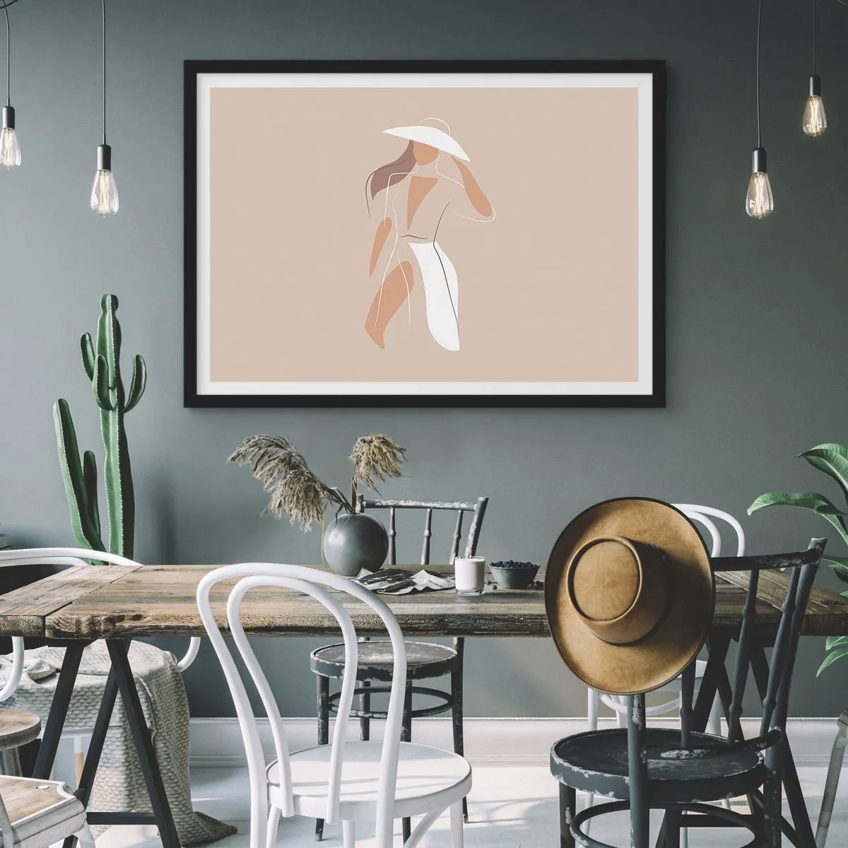 Poster in einem schwarzem Rahmen - Mode macht Spaß - 50x40 cm