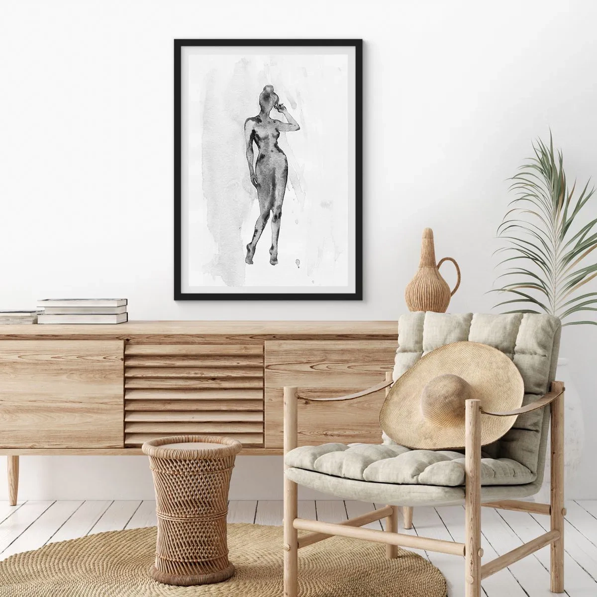 Poster in einem schwarzem Rahmen - Eine Studie über das Ideal der Weiblichkeit - 70x100 cm