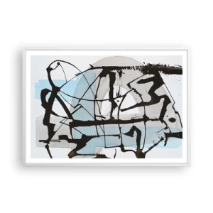 Poster in einem weißen Rahmen - Trotzdem blau - 100x70 cm