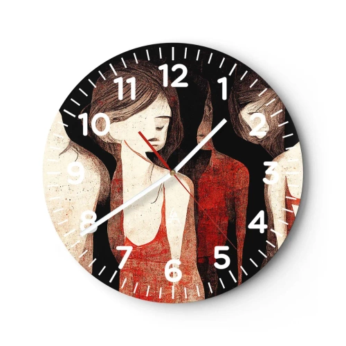 Wanduhr - Glasuhr - Madonnen der Dunkelheit - 30x30 cm