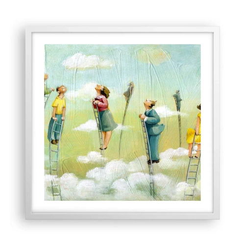 Poster in einem weißen Rahmen - Hinter deinem Traum - 50x50 cm