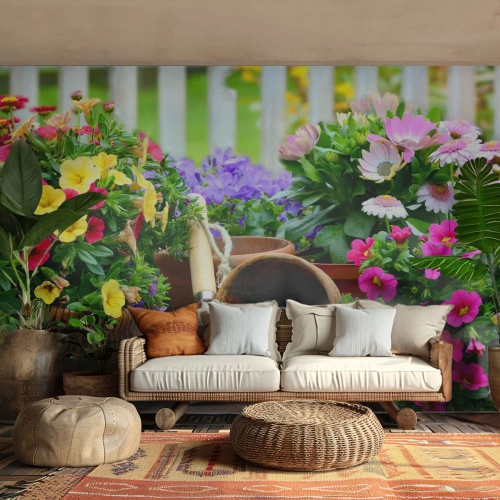 Fototapete Premium Canvas - Zosias Garten - Blumen, Garten, Blumenstrauß - 400x280 cm