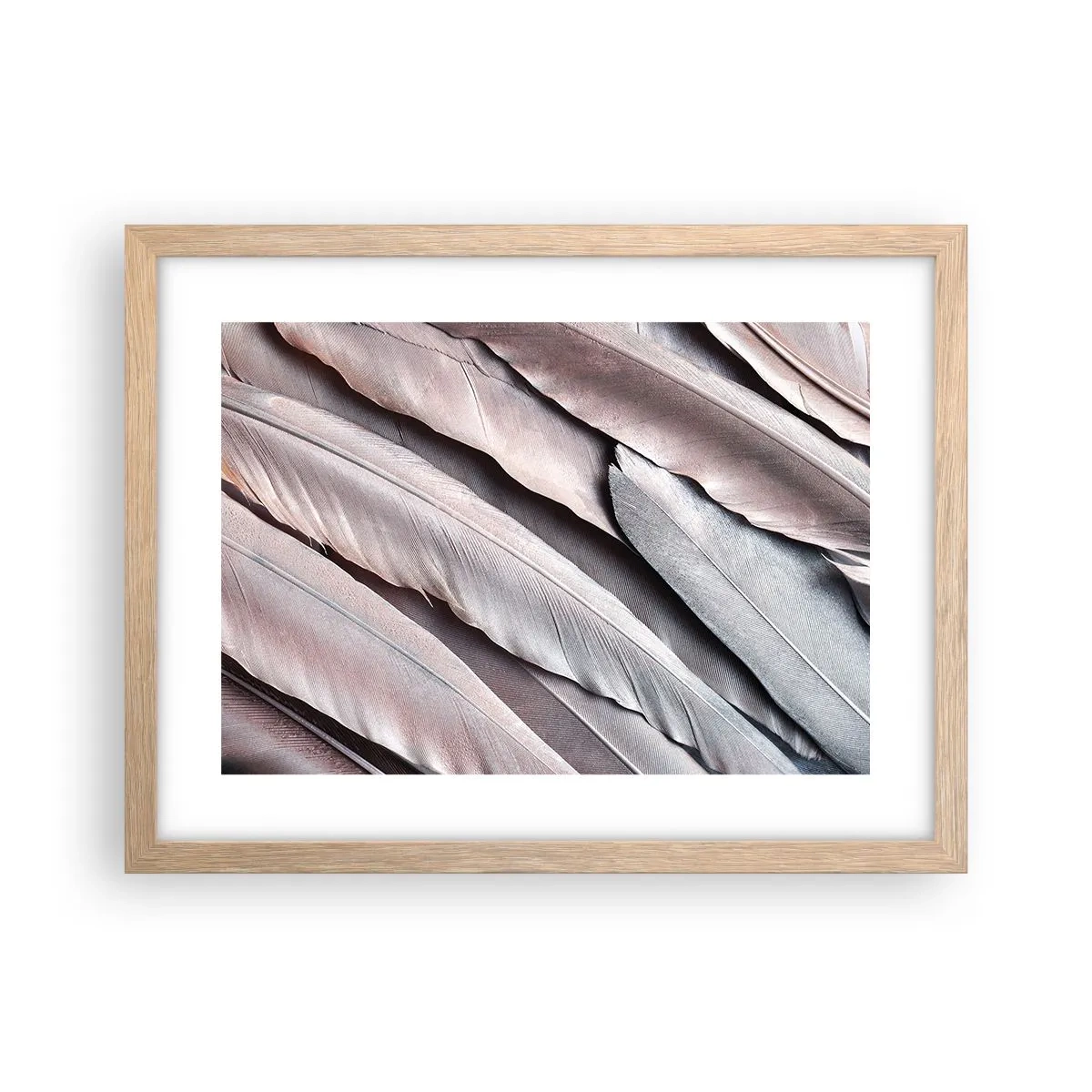 Poster in einem Rahmen aus heller Eiche - In rosa Silber - 40x30 cm