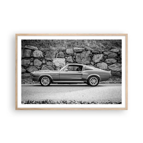 Poster in einem Rahmen aus heller Eiche - Die Legende der 1960er - 91x61 cm