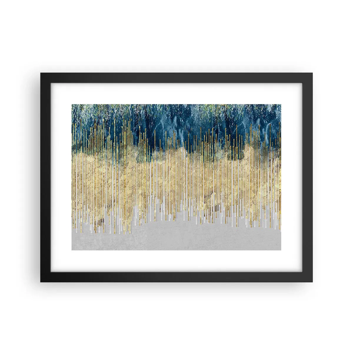 Poster in einem schwarzem Rahmen - Vergoldete Grenze - 40x30 cm