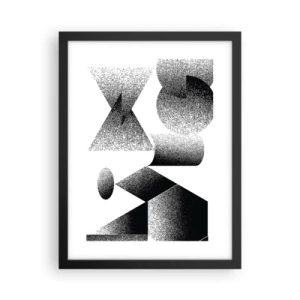 Poster in einem schwarzem Rahmen - Winkel und Ovale - 30x40 cm