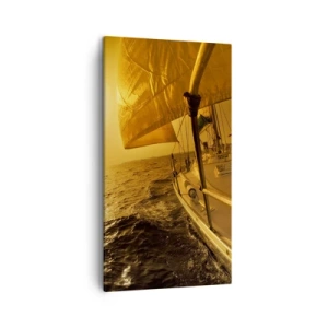 Bild auf Leinwand - Leinwandbild - Ein goldener Abend nach einem bunten Tag - 45x80 cm