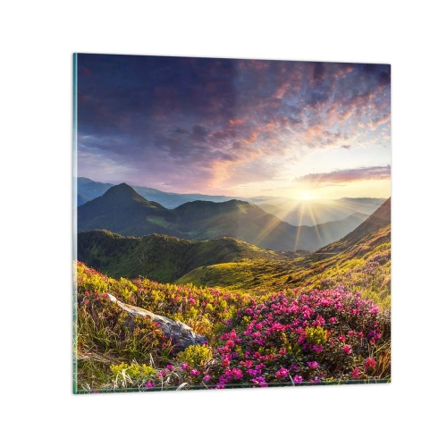 Glasbild - Bild auf glas - Frische am Bergmorgen - 30x30 cm