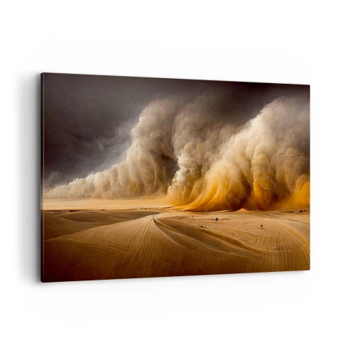 Bild auf Leinwand - Leinwandbild - Beeindruckender Sandsturm in der Wüste - 120x80cm - Zorn der Wüste - Moderne Wanddekoration für Wohnzimmer und Schlafzimmer ARTTOR