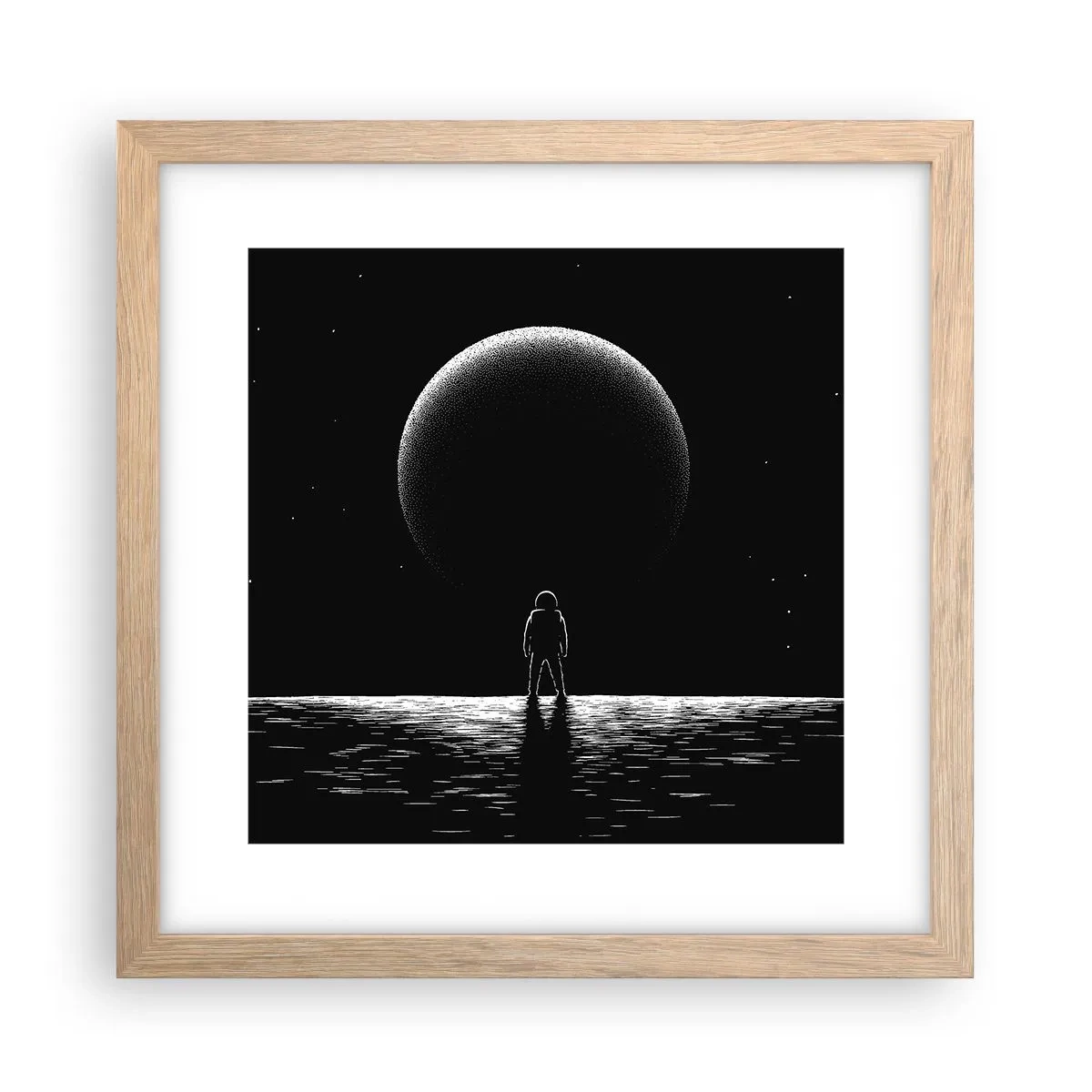 Poster in einem Rahmen aus heller Eiche - Angesicht zu Angesicht - 30x30 cm
