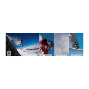 Fototapeten Muster Premium Canvas - Und du wurdest Teil des Raums - Landschaft, Snowboarden, Sport - 100x30 cm