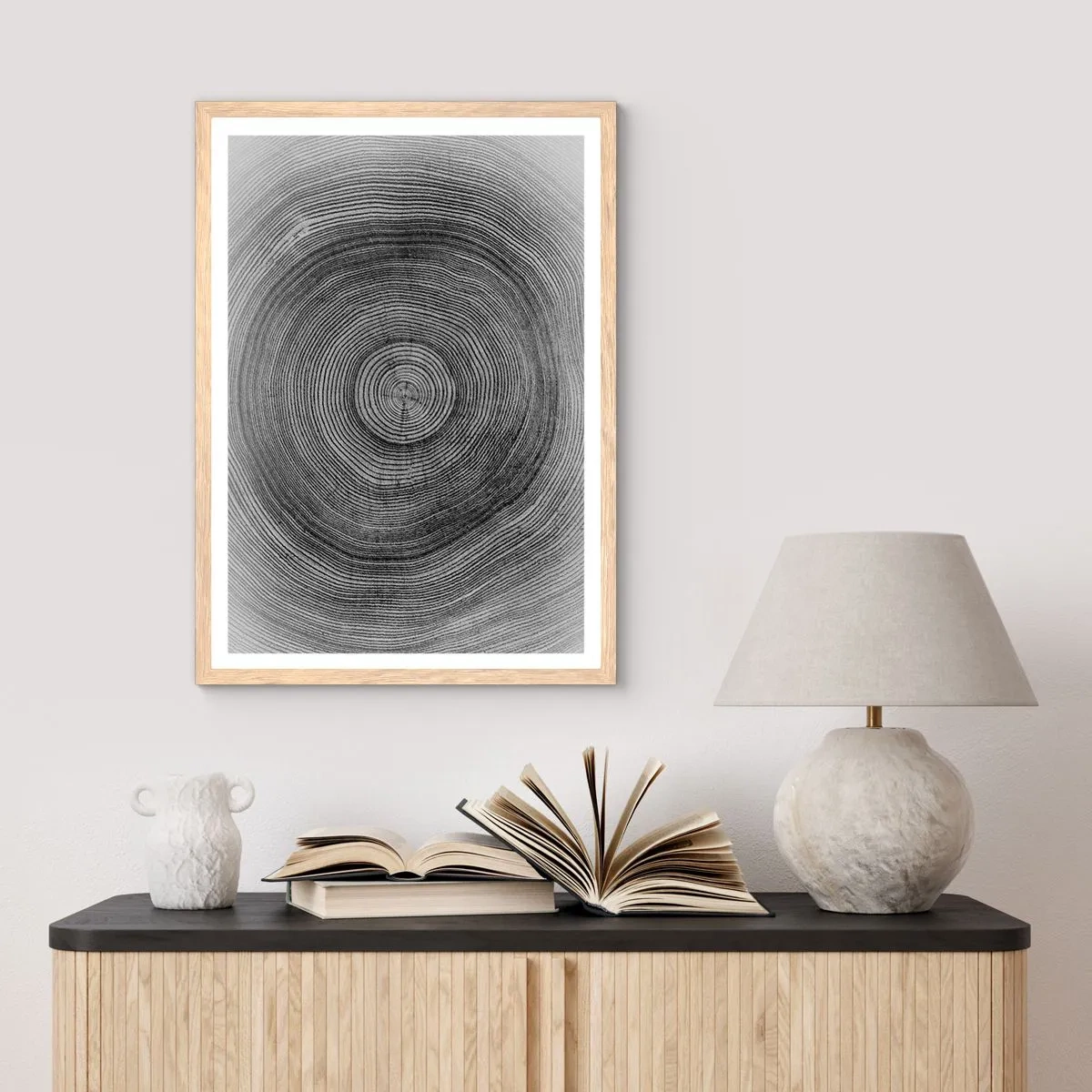 Poster in einem Rahmen aus heller Eiche - Zeichen der Zeit - 61x91 cm
