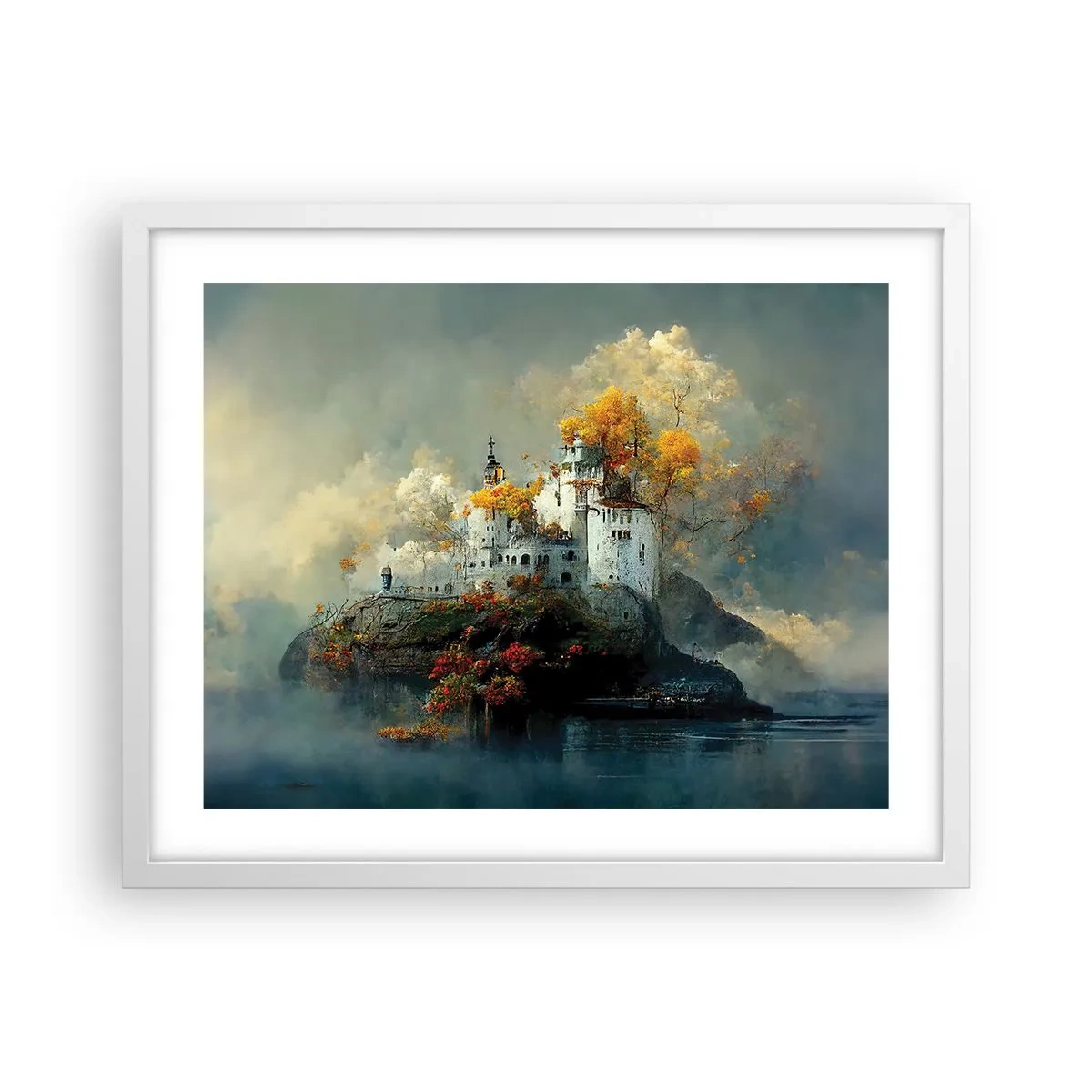 Poster in einem weißen Rahmen - Beginn einer romantischen Geschichte - 50x40 cm