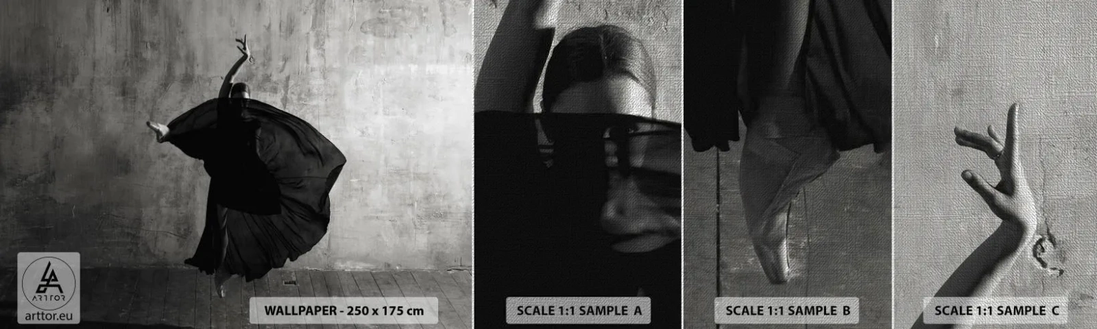 Fototapeten Muster Premium Canvas - Leidenschaftlicher Gürtel - Ballerina, Tanzen, Ballett - 100x30 cm