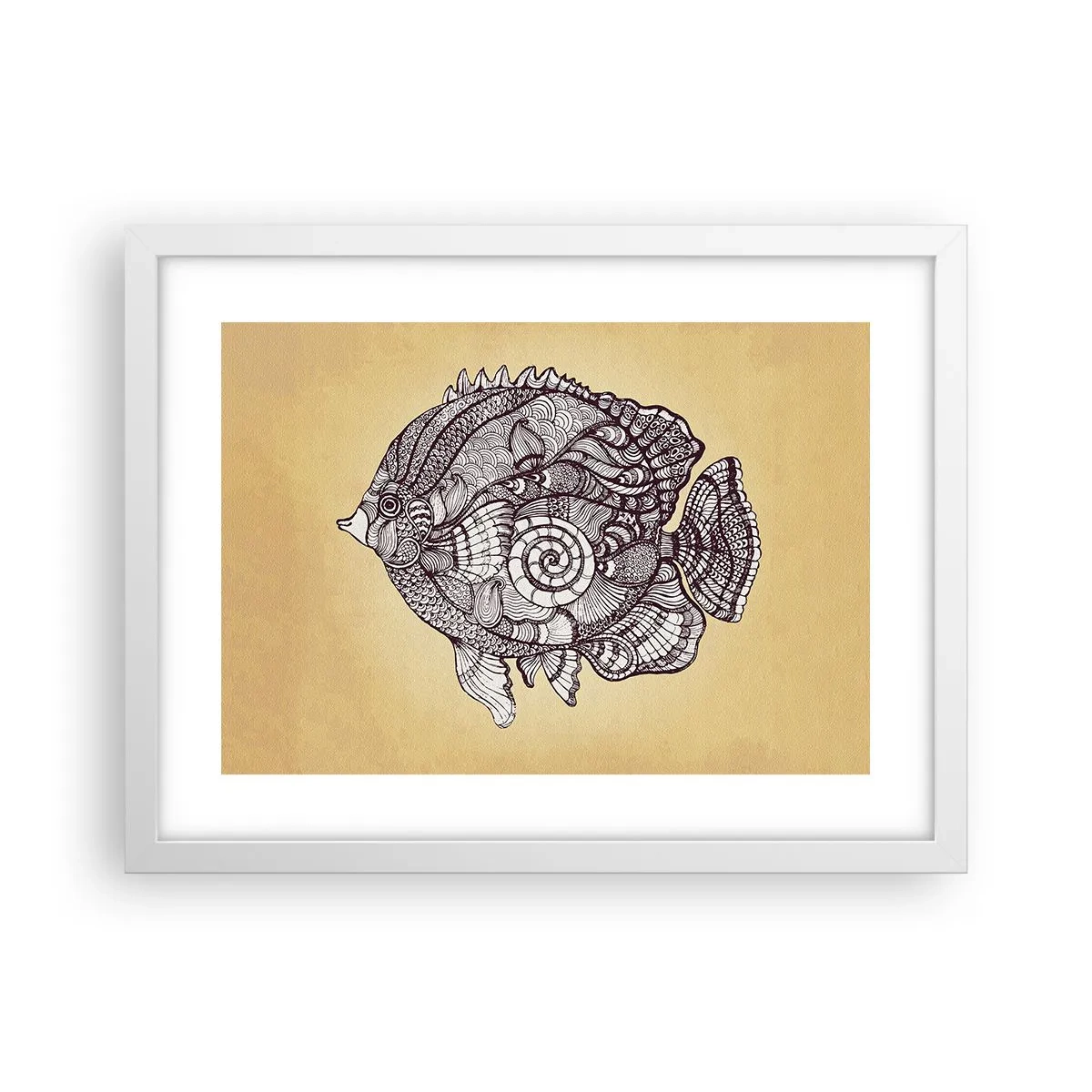 Poster in einem weißen Rahmen - Aus dem Ozean der Ornamente - 40x30 cm