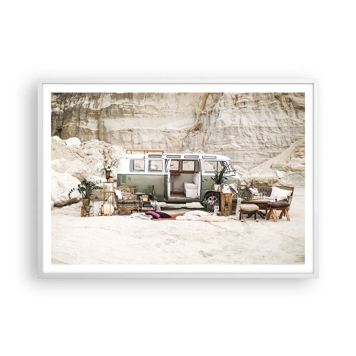 Poster in einem weißen Rahmen - Es ist die Zeit, die Reise zu beginnen - 100x70 cm