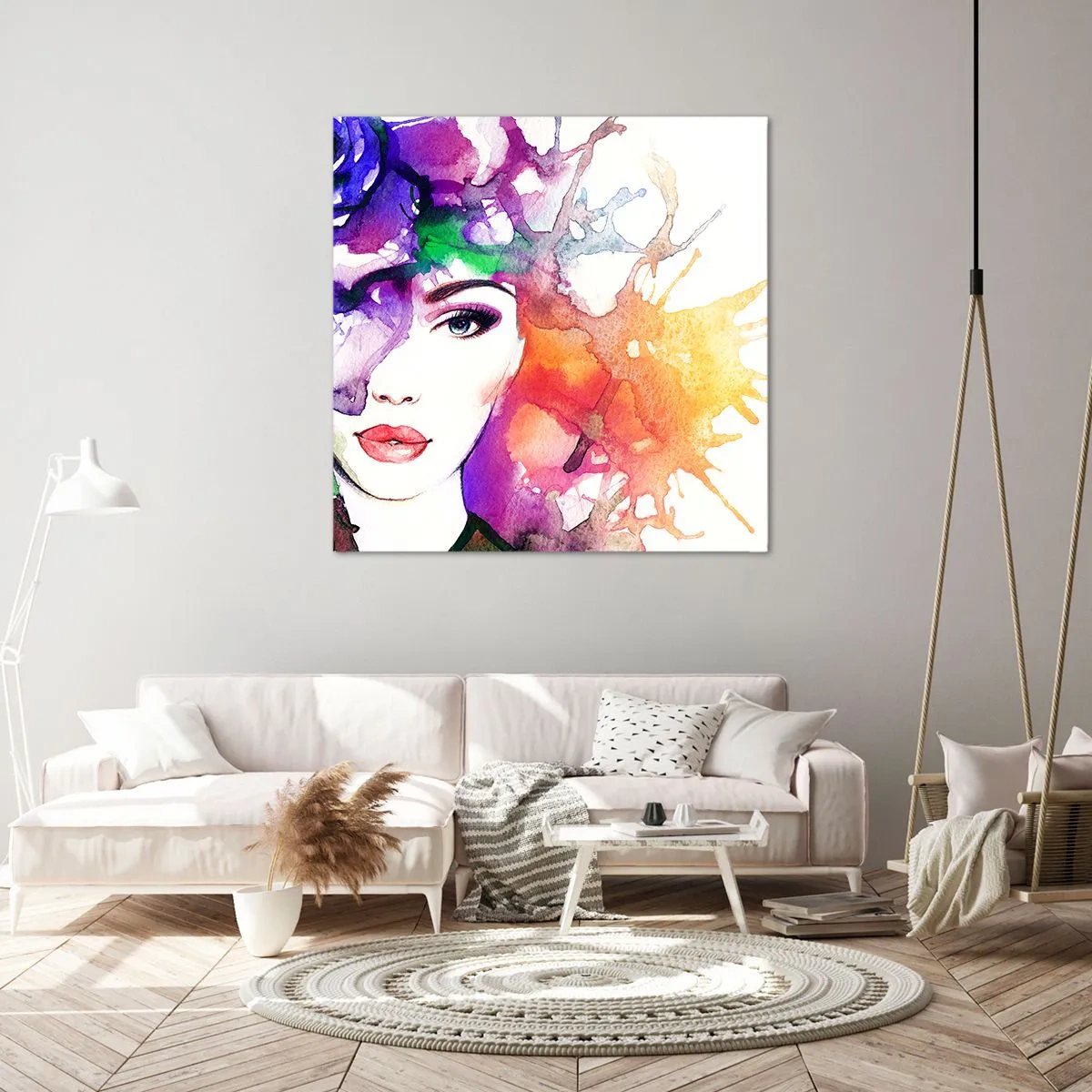 Bild auf Leinwand - Leinwandbild - Mit dem Kopf in den Wolken - 40x40 cm