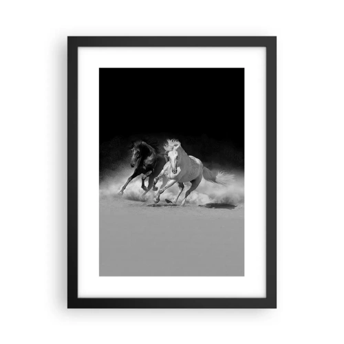 Poster in einem schwarzem Rahmen - Galopp der Freiheit - 30x40 cm