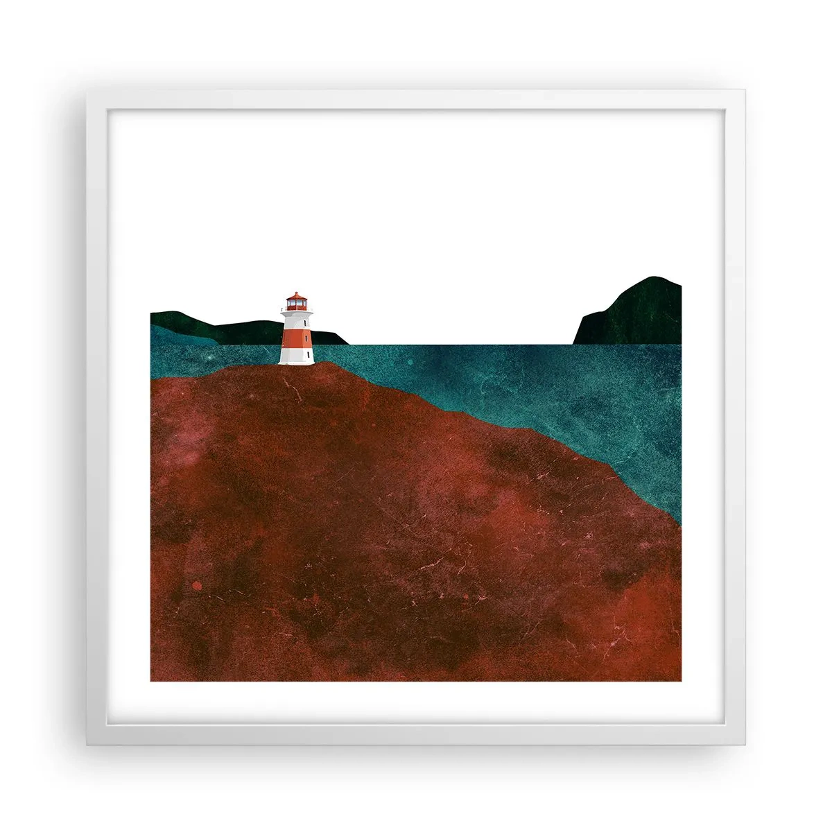 Poster in einem weißen Rahmen - Aufs Meer starren - 50x50 cm