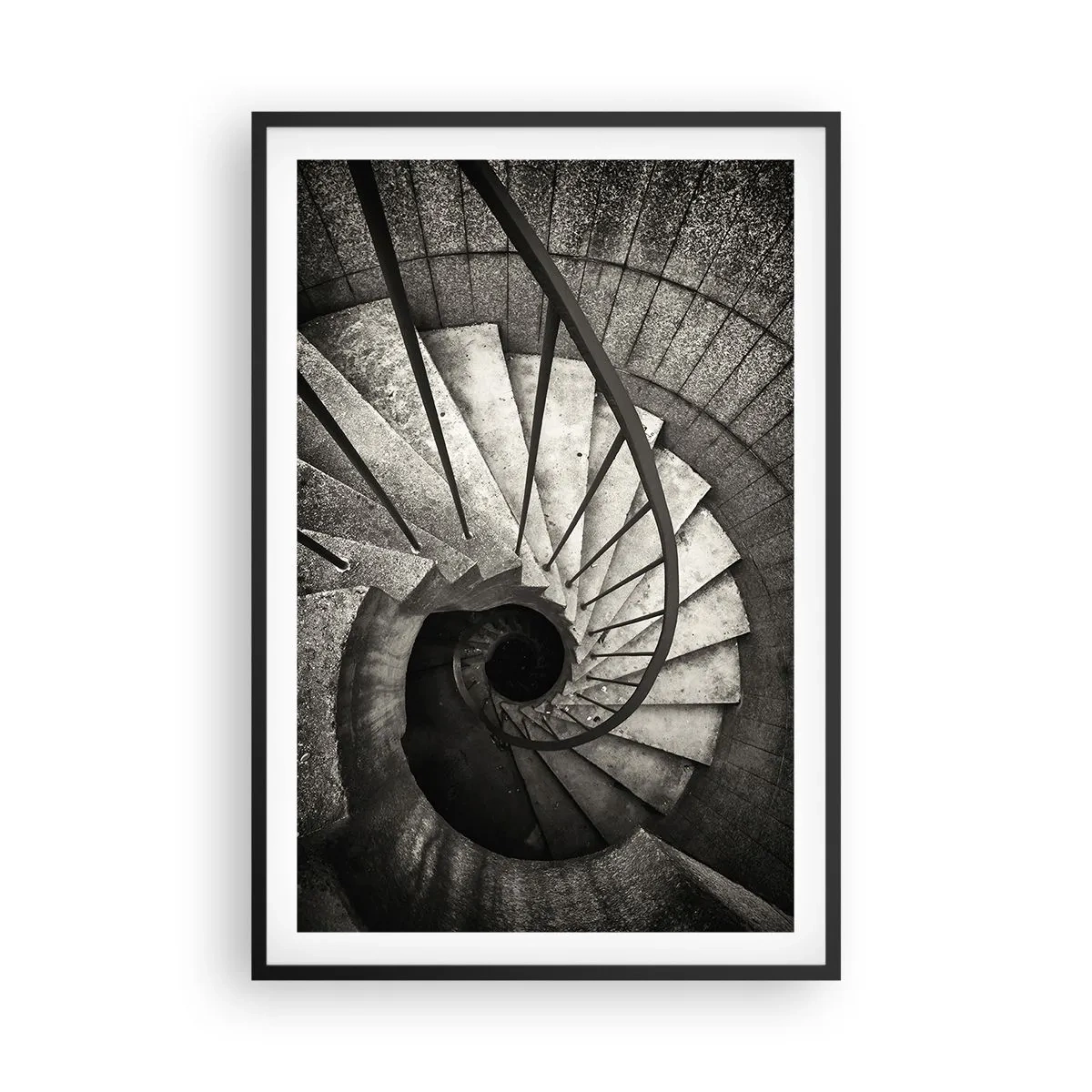 Poster in einem schwarzem Rahmen - Treppe hoch, Treppe runter - 61x91 cm