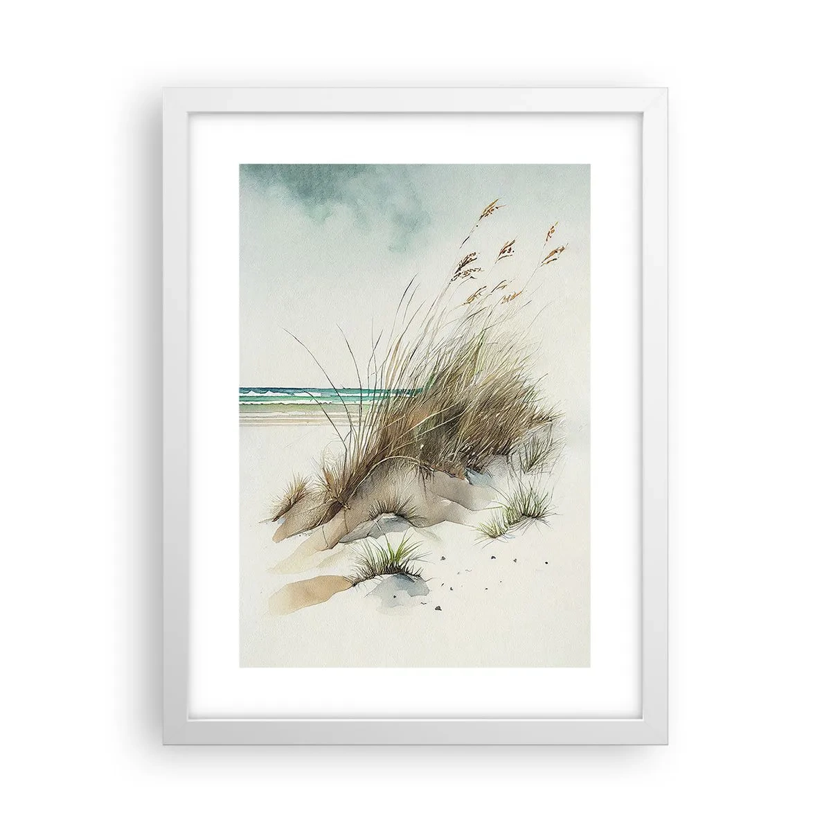 Poster in einem weißen Rahmen - Mit Sand bedeckt - 30x40 cm