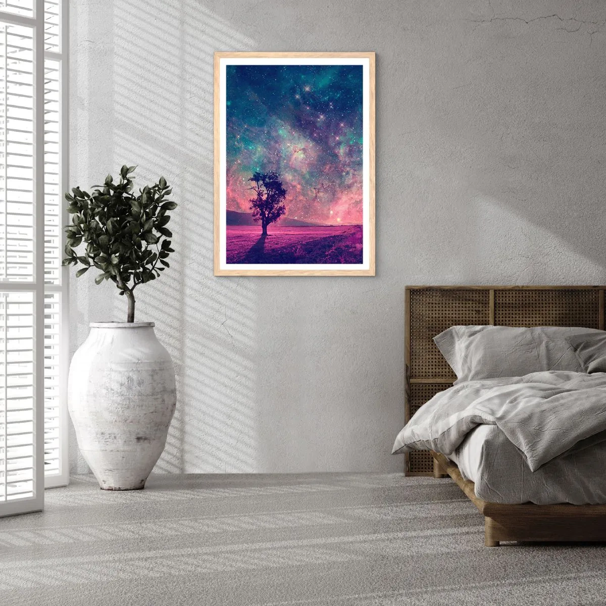 Poster in einem Rahmen aus heller Eiche - Unter dem magischen Himmel - 30x40 cm