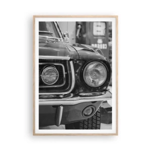 Poster in einem Rahmen aus heller Eiche - Wilder Ritt - 70x100 cm