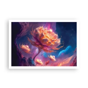 Poster - Fantasieblumen in einer kosmischen Landschaft - 100x70cm - Andere Welt - Moderne Wanddekoration für Wohnzimmer und Schlafzimmer ARTTOR