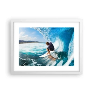 Poster in einem weißen Rahmen - Tanzen mit den Wellen - 40x30 cm