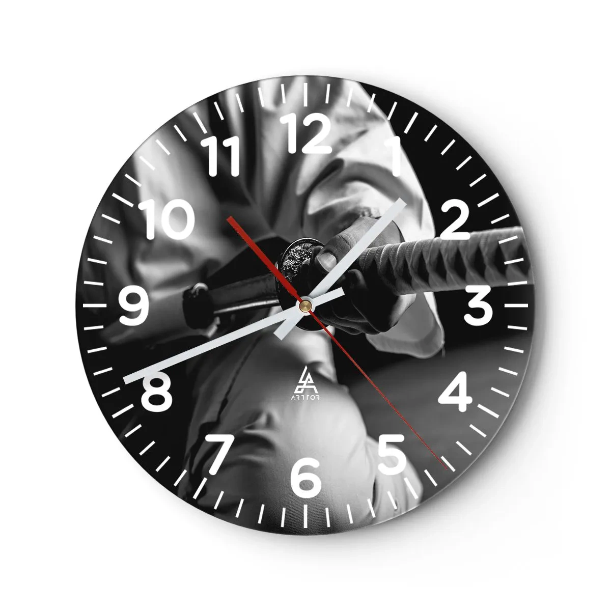 Wanduhr - Glasuhr - Kriegerseele - 40x40 cm