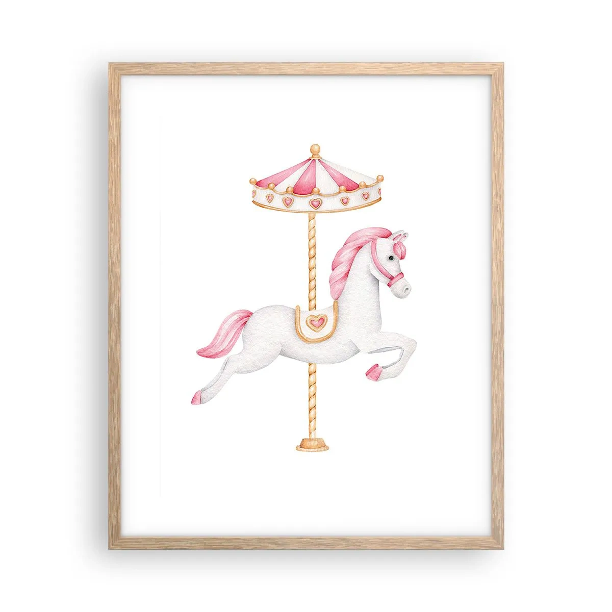 Poster in einem Rahmen aus heller Eiche - Er legte los - 40x50 cm