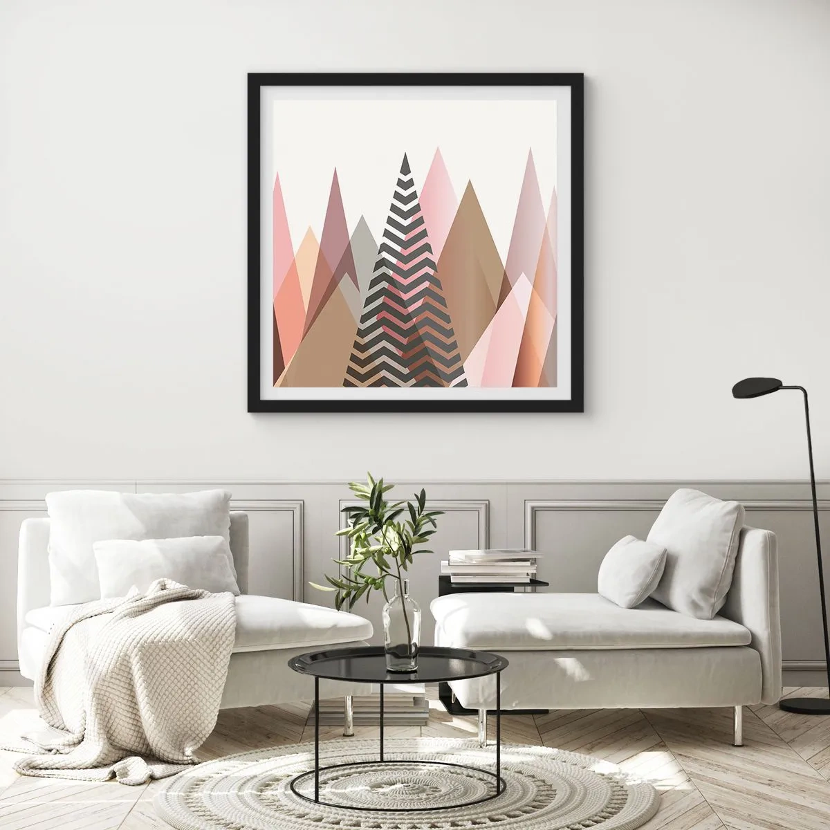 Poster in einem schwarzem Rahmen - Pyramidale Aussicht - 40x40 cm