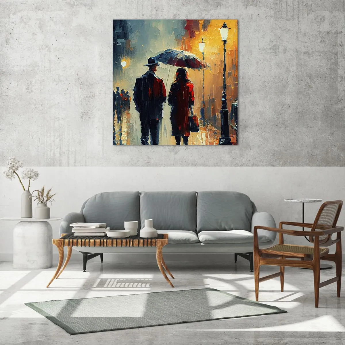 Glasbild - Bild auf glas - Urbane Liebesgeschichte - 30x30 cm
