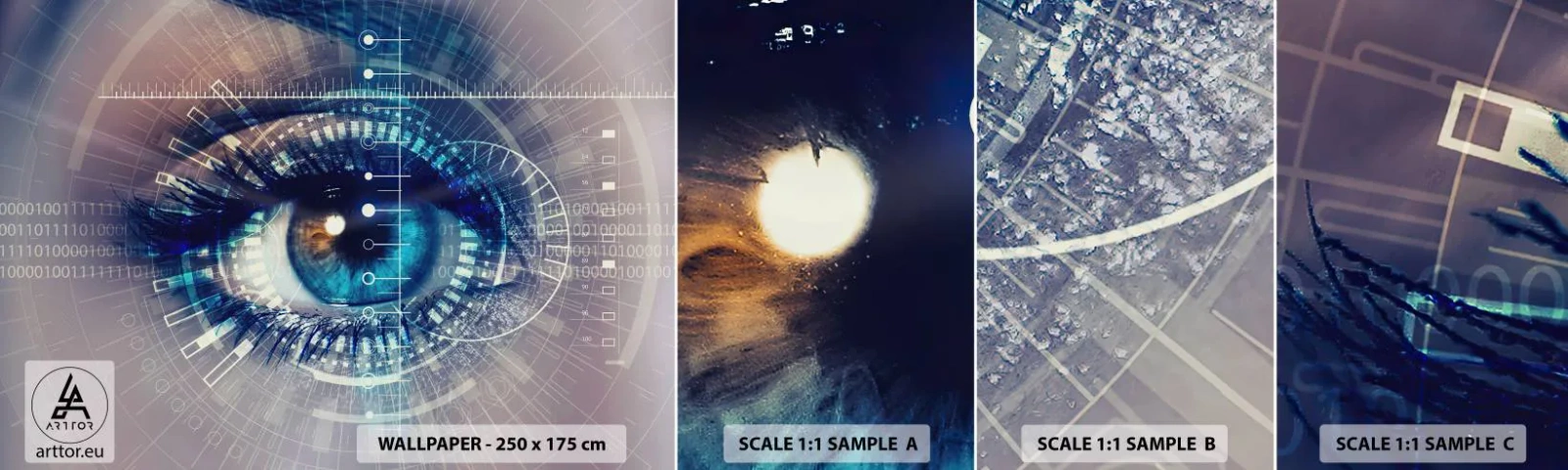 Fototapeten Muster Selbstklebend Deluxe Sticker - Du denkst du kennst mich - Abstraktion, Auge, Grafik - 100x30 cm