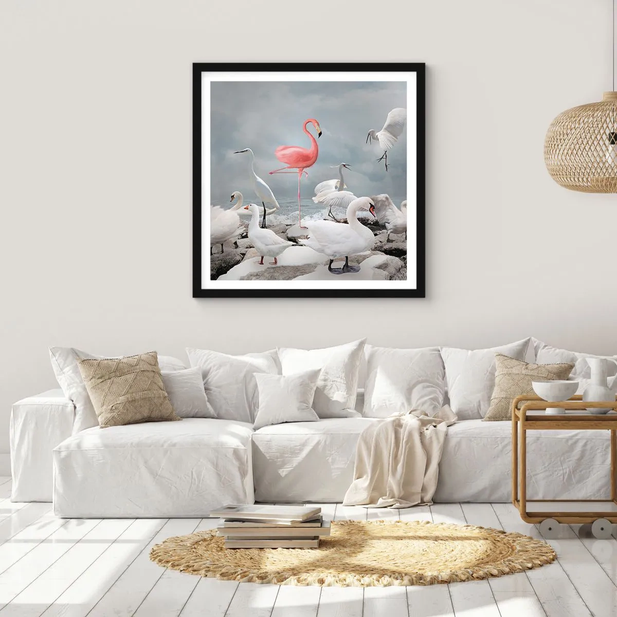 Poster in einem schwarzem Rahmen - Wie kam ich hier hin? - 60x60 cm