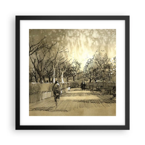 Poster in einem schwarzem Rahmen - Ein Moment mit einer Feder angehalten - 40x40 cm