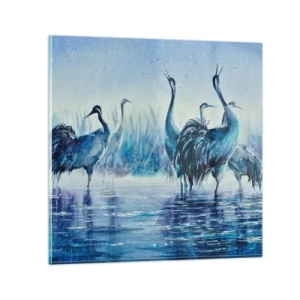 Glasbild - Bild auf glas - Morgentliches Treffen - 40x40 cm