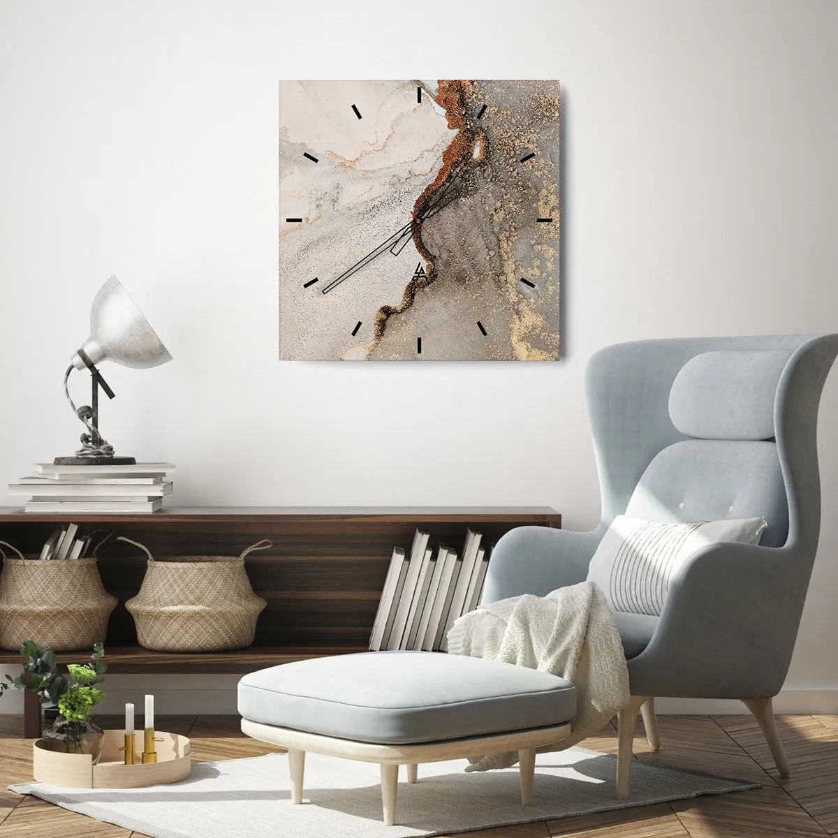 Wanduhr - Glasuhr - An der Grenze der Farben - 40x40 cm