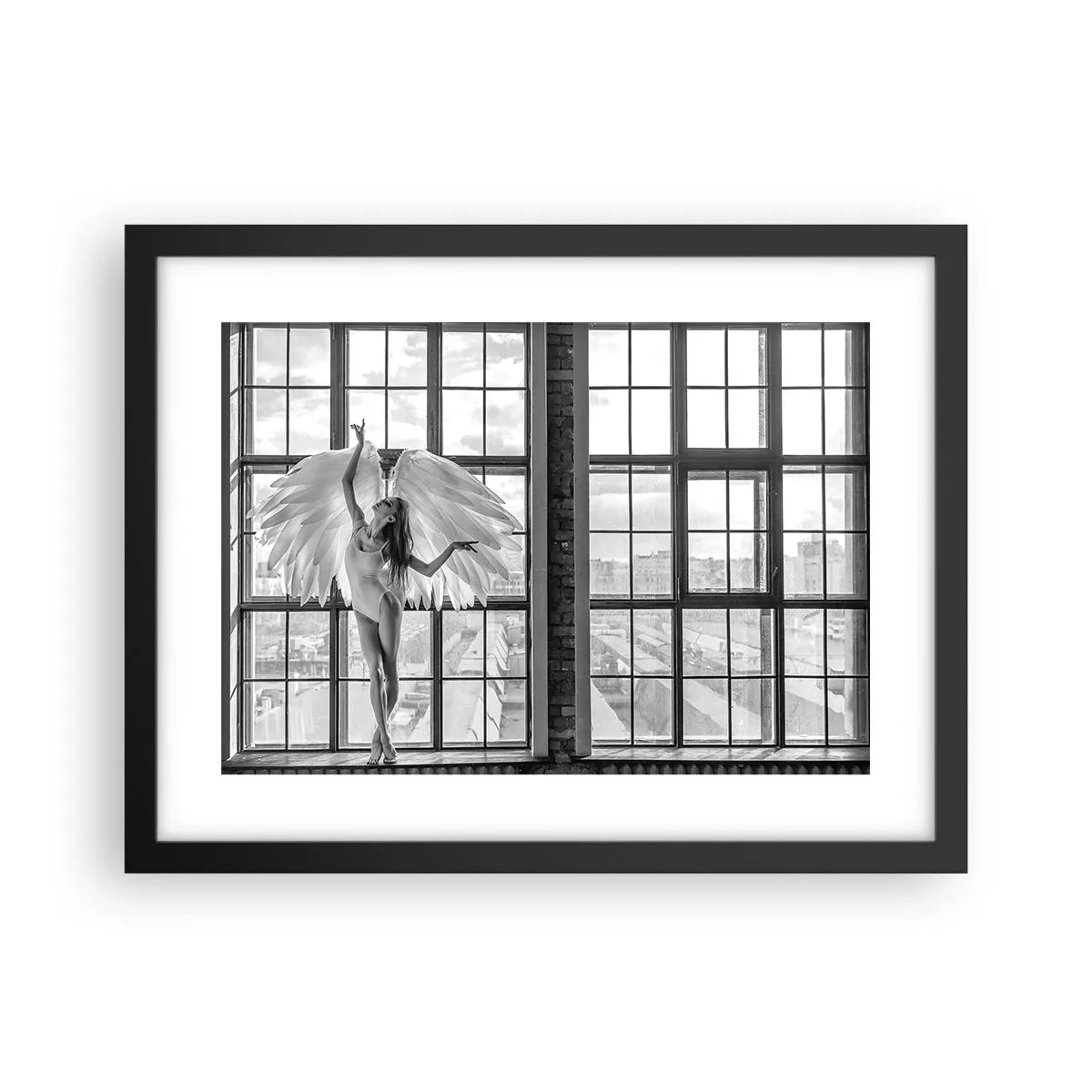 Poster in einem schwarzem Rahmen - Stadt der Engel? - 40x30 cm